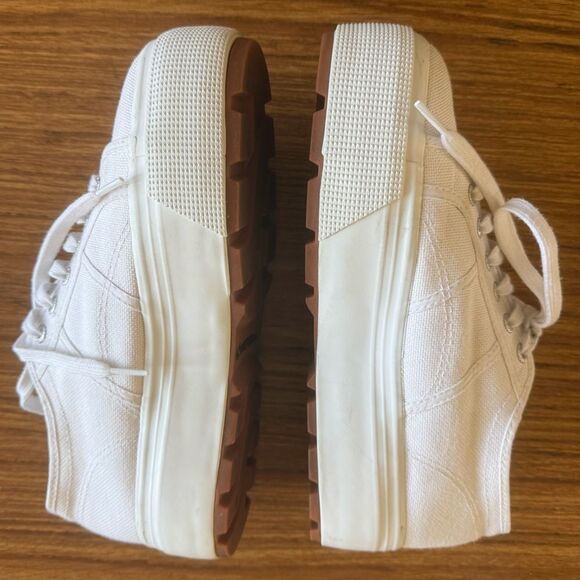 Superga - platform white canvas sneakers Unisex - US W 9 1/2, M 8, EU 41 - Picture 4 of 11